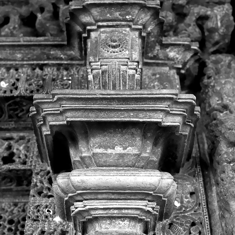 Sculpture Carved in Stone at Virupaksha Temple, Hampi. A World Heritage Site situated in Karnataka, India. Indian Heritage, Art and Culture. (_0048)  This Fine Art Photograph is printed on Canvas.