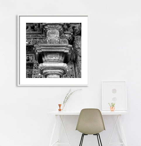 Sculpture Carved in Stone at Virupaksha Temple, Hampi. A World Heritage Site situated in Karnataka, India. Indian Heritage, Art and Culture. (_0048)  This Fine Art Photograph is printed on Canvas.