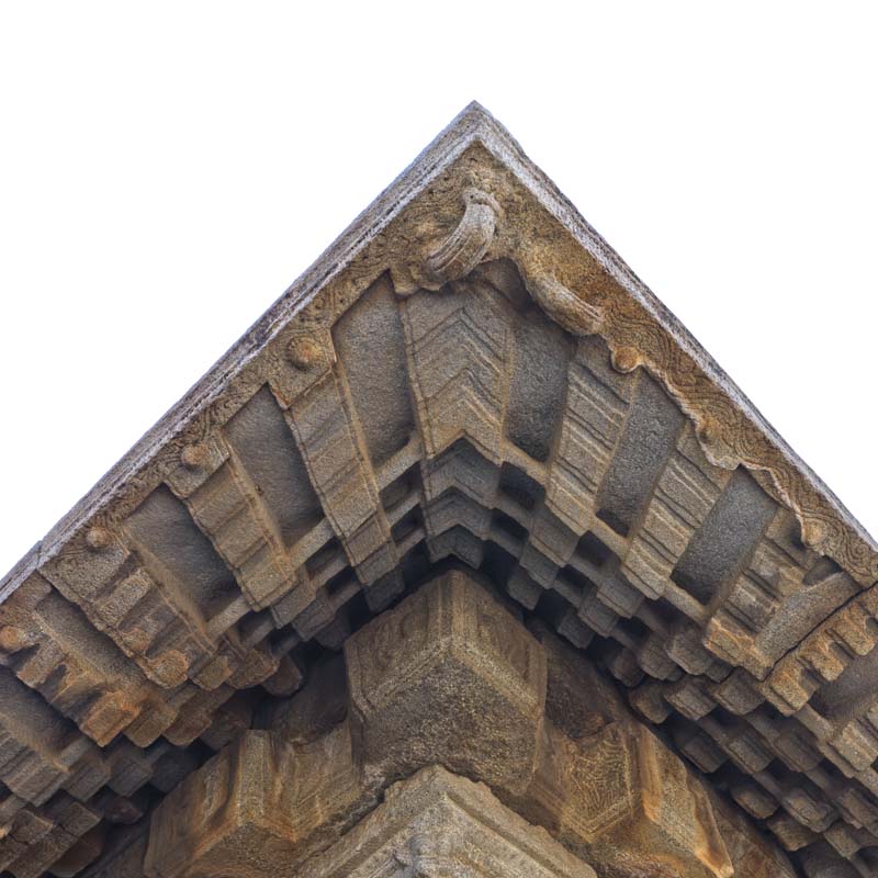 Hampi - Carved edge in stone at Vijay Vitthala Temple. 13th Century (with Frame)