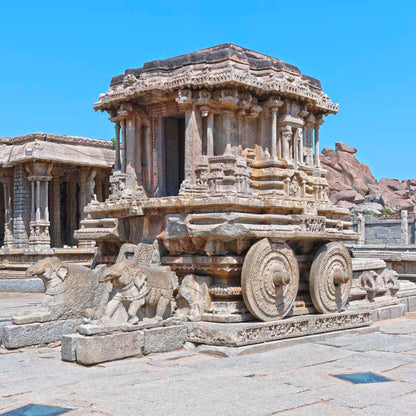 Hampi - Iconic Stone Chariot in Vijay Vitthala Temple Premise (with Frame)