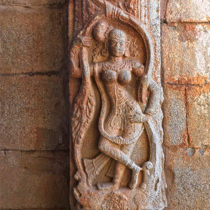 Hampi - Stone Carved Sculpture of Shalbhanjika (with Frame)