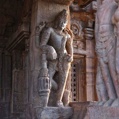 Hampi - Pattadakal - Sculpture Carved in stone. A Unesco World Heritage Site (with Frame)