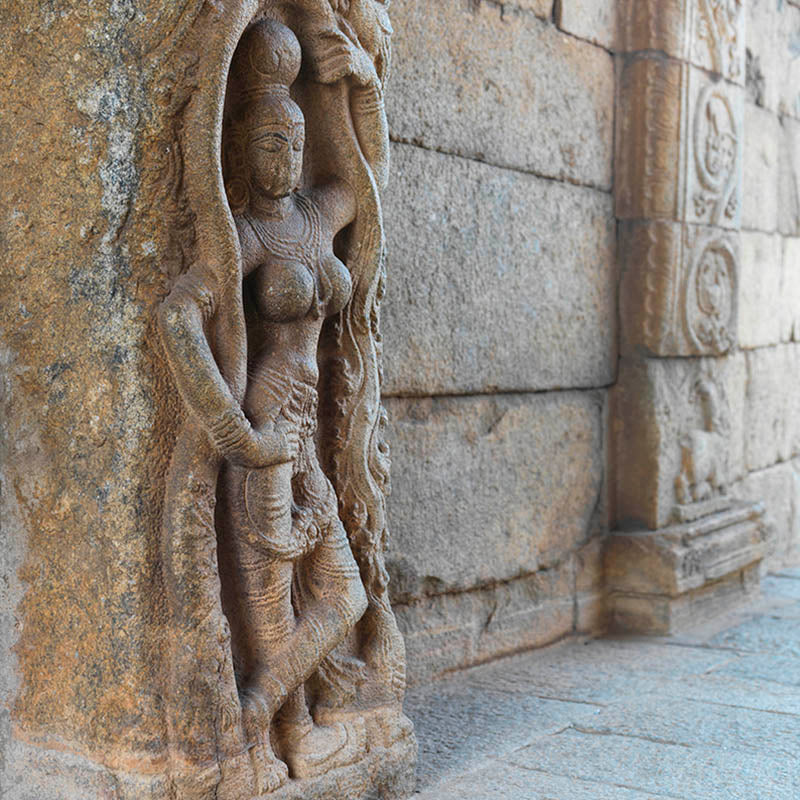 Hampi - Stone Carved Sculpture of Shalbhanjika (with Frame)