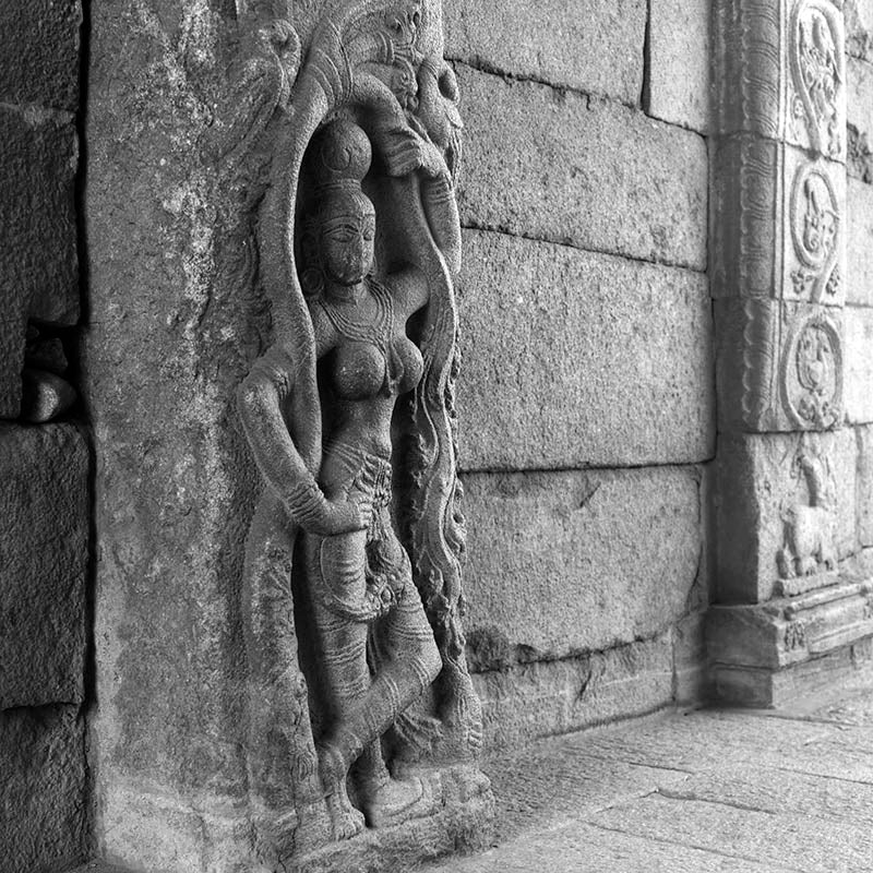 Hampi - Stone Carved Sculpture of Shalbhanjika (with Frame)