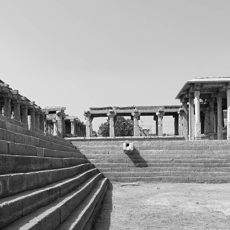 Hampi - Stone Carved steps in Pushkarini (with Frame)