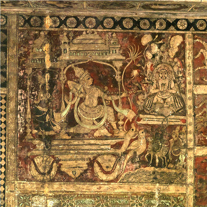 Hampi - Painting on the ceilings of Virupaksha Temple (with Frame)