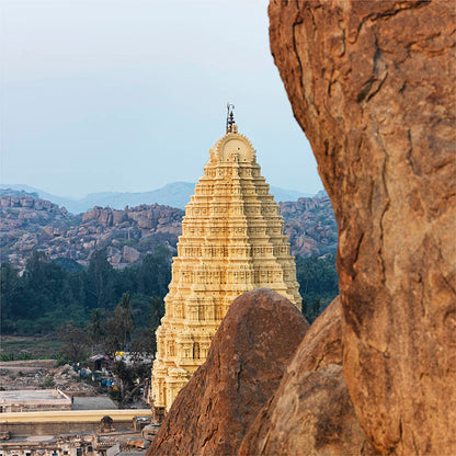 Hampi - Virupaksha Temple view from Hemakuta (with Frame)