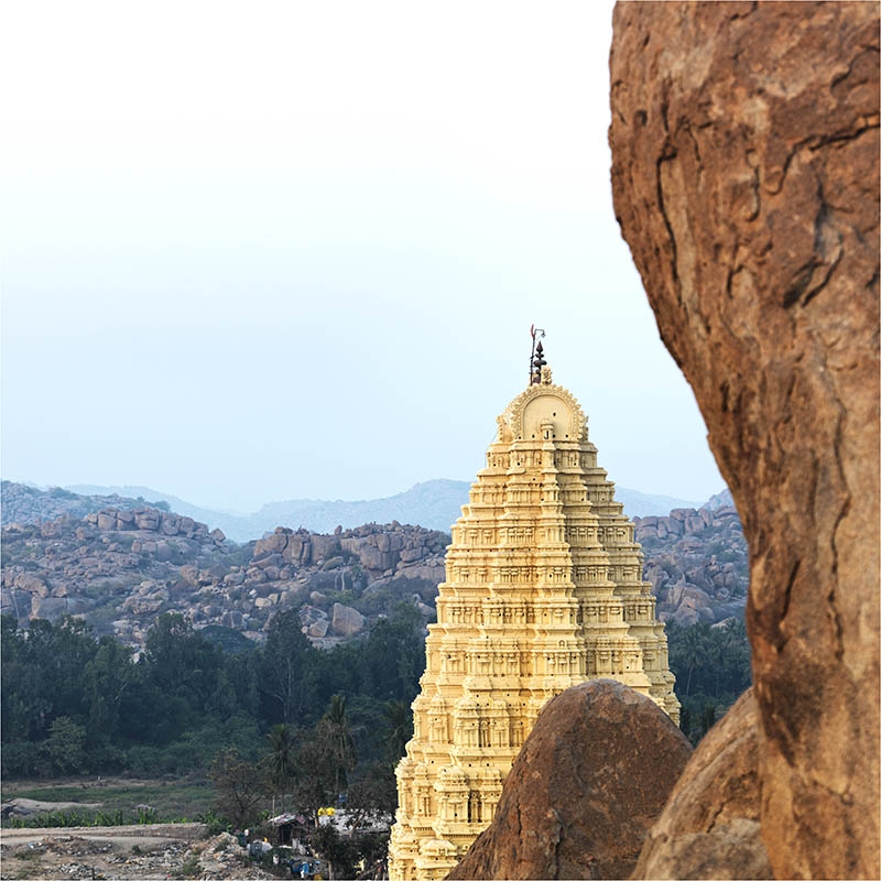 Hampi - Virupaksha Temple view from Hemakuta (with Frame)