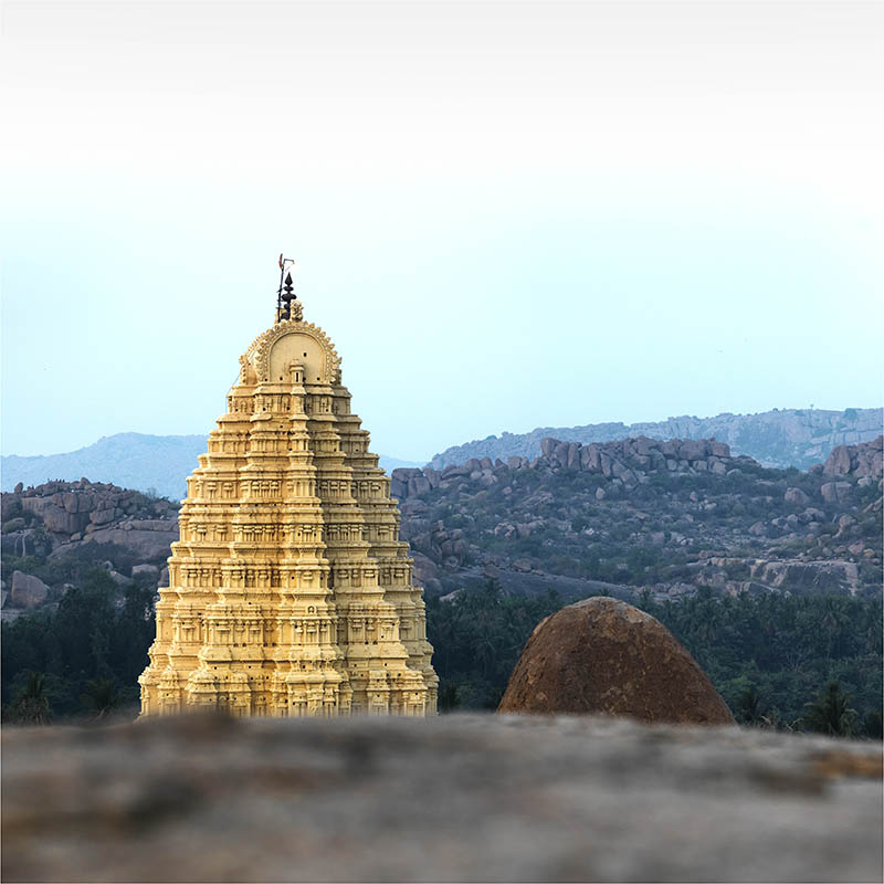 Hampi - Virupaksha Temple view from Hemakuta (with Frame)