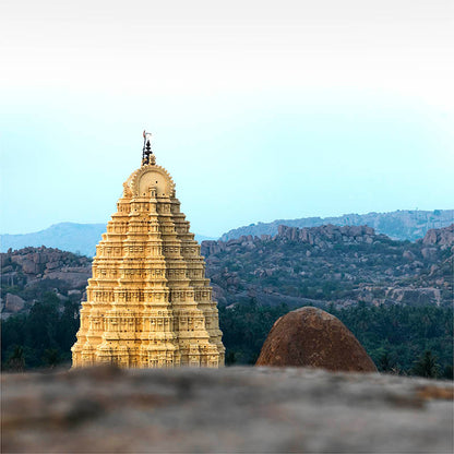 Hampi - Virupaksha Temple view from Hemakuta (with Frame)