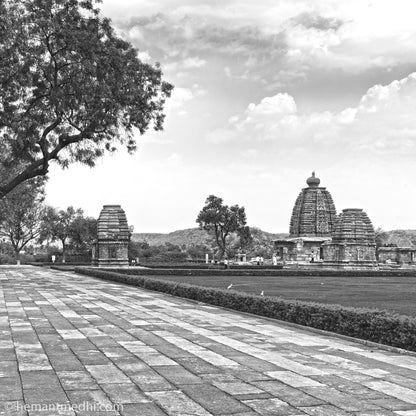 Hampi - Pattadakal - Sculpture Carved in stone. A Unesco World Heritage Site (with Frame)