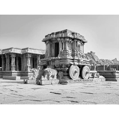 Hampi - Iconic Stone Chariot in Vijay Vitthala Temple Premise (with Frame)