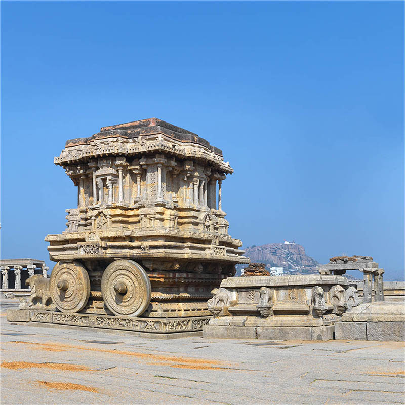 Hampi - Iconic Stone Chariot in Vijay Vitthala Temple Premise (with Frame)