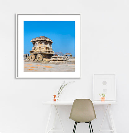 Hampi - Iconic Stone Chariot in Vijay Vitthala Temple Premise (with Frame)