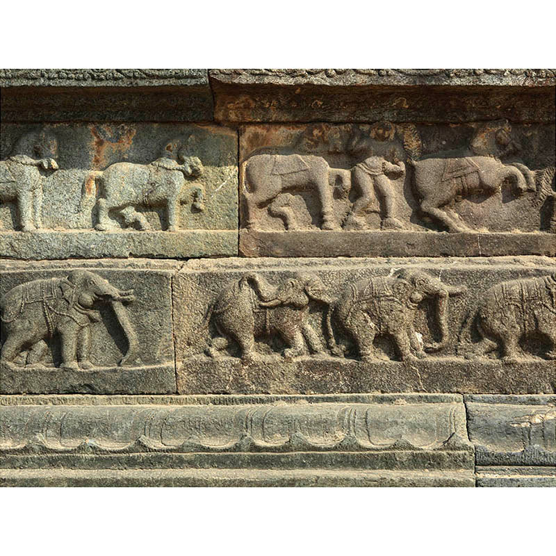 Hampi - Preserving History in Stone: Exploring the Exquisite Carvings of Mahanavmi Dibba (with Frame)