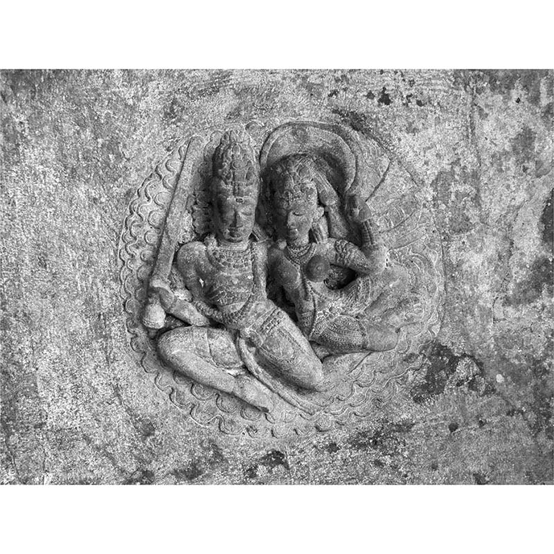 Badami Caves - Sculpture Carved in stone. A Unesco World Heritage Site (with Frame)