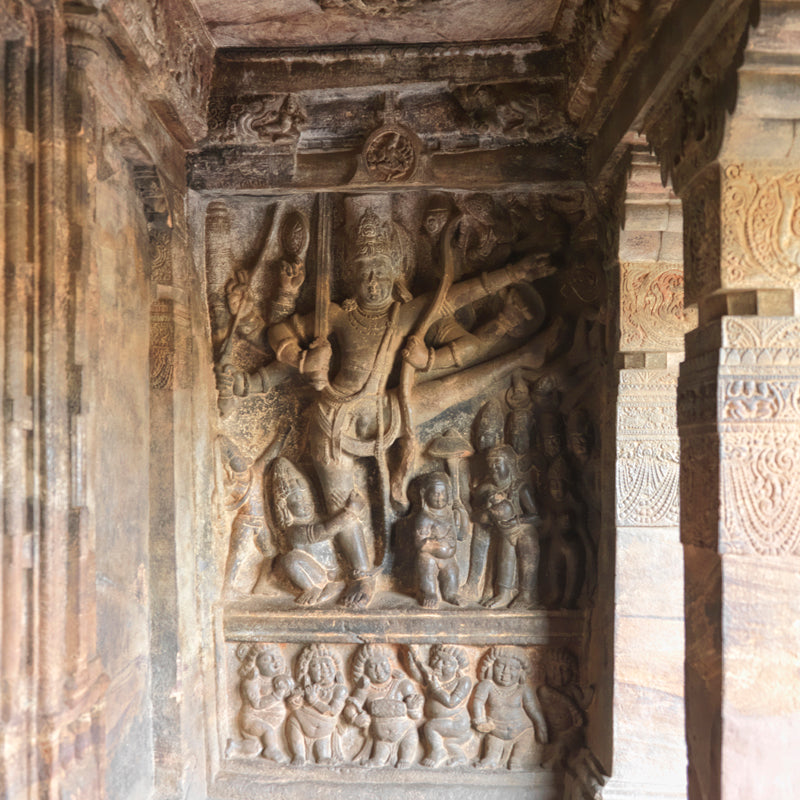 Badami Caves - Vishnu Trivikrama Sculpture (with Frame)