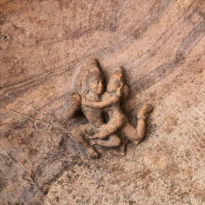 Badami Caves - Sculpture Carved in stone. A Unesco World Heritage Site (with Frame)