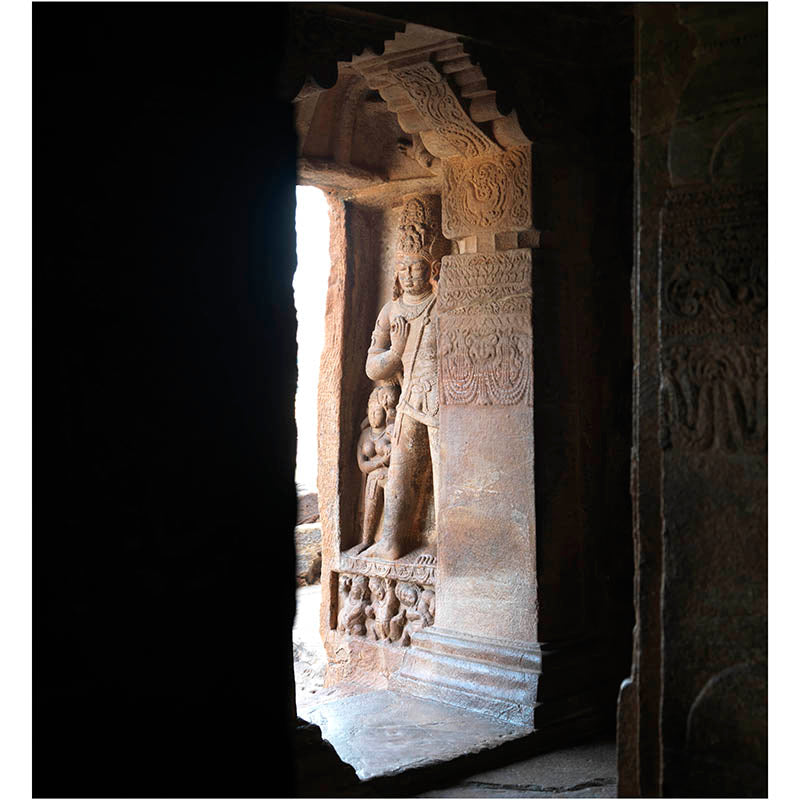 Badami Caves - Sculpture Carved in stone. A Unesco World Heritage Site (with Frame)