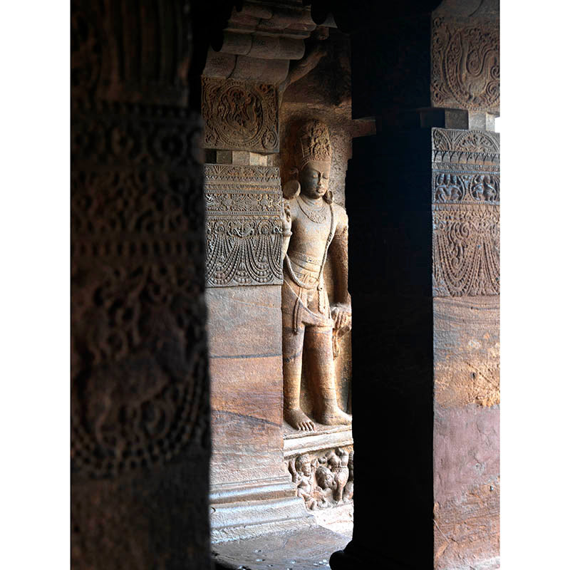 Badami Caves - Sculpture Carved in stone. A Unesco World Heritage Site (with Frame)