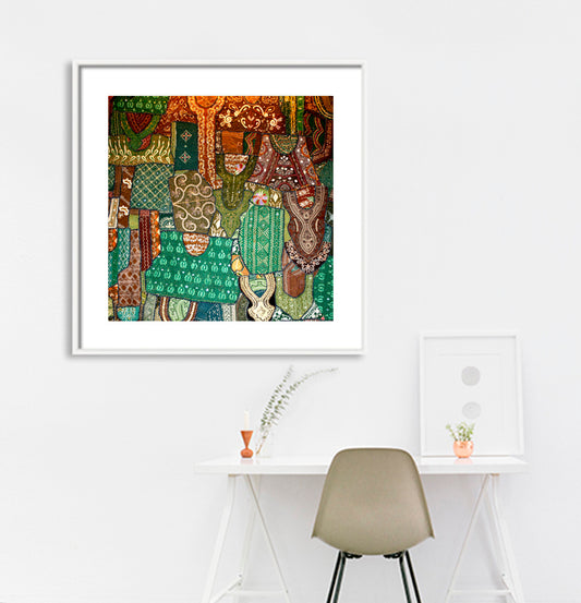 Rajasthan - Vibrant Handwoven Cotton Mat  (with Frame)