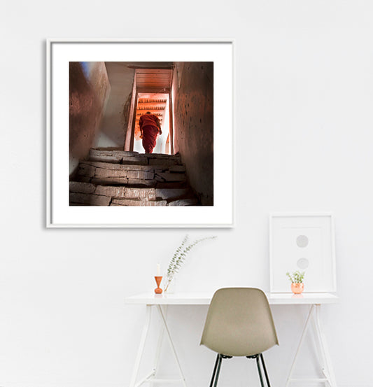 Ladakh - Staircase at Thiksey Monastery (with Frame)