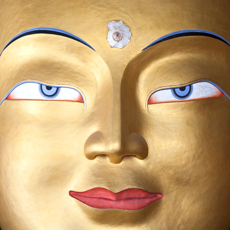 Ladakh - Maitreya Buddha Close up at Thiksey Monastery (with Frame)