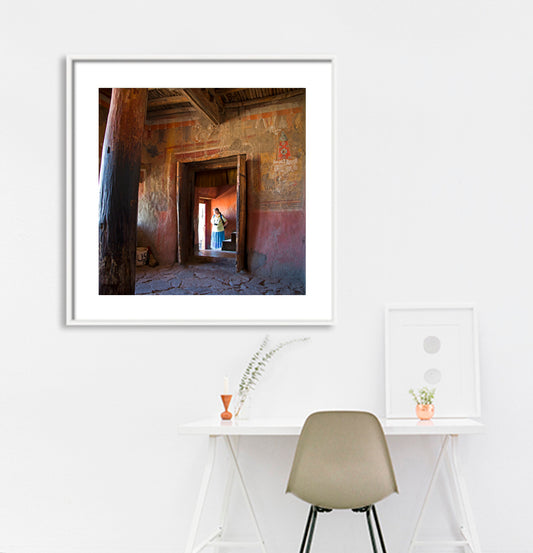 Ladakh - Inside Thiksey Monastery (with Frame)