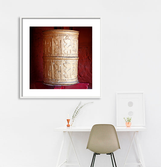 Ladakh - Prayer Wheel at Thiksey Monastery (with Frame)