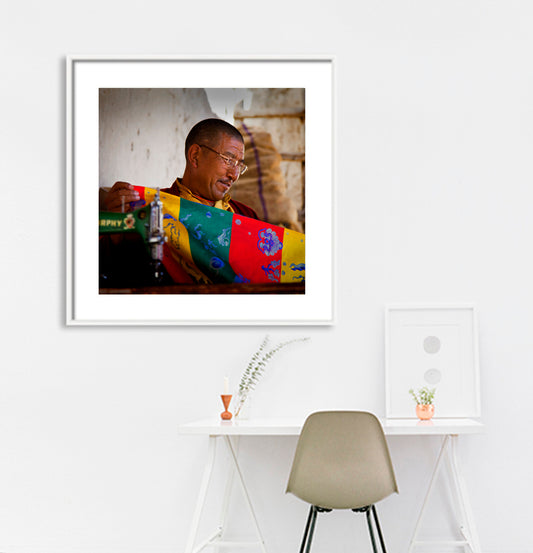 Ladakh - Monk at Thiksey Monastery (with Frame)