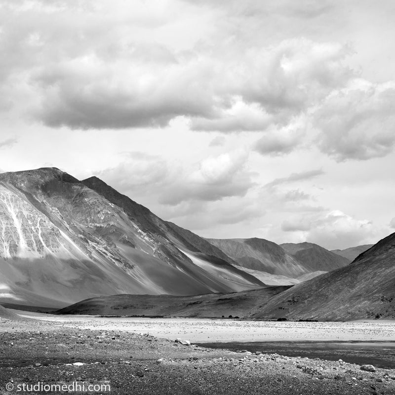 Ladakh - Way to Pengong Tso. Ladakh is most famous for breathtaking landscapes, the crystal clear skies, the highest mountain passes, thrilling adventure activities, Buddhist Monasteries and festivals. (_MG_6151 Ladakh)   This Fine Art Photograph is printed on Canvas.