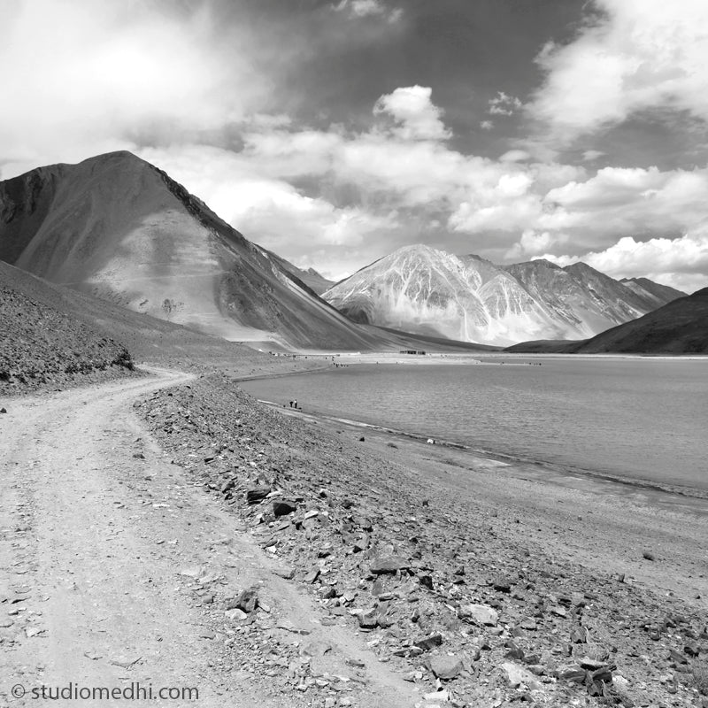 Ladakh - Pengong Tso. Ladakh is most famous for breathtaking landscapes, the crystal clear skies, the highest mountain passes, thrilling adventure activities, Buddhist Monasteries and festivals. (_MG_6151 Ladakh)   This Fine Art Photograph is printed on Canvas.