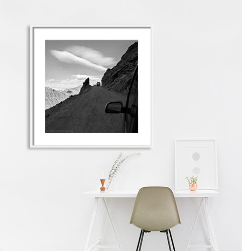 Ladakh - Khardungla Pass. Ladakh is most famous for breathtaking landscapes, the crystal clear skies, the highest mountain passes, thrilling adventure activities, Buddhist Monasteries and festivals. (_MG_6281 Ladakh)   This Fine Art Photograph is printed on Canvas. 