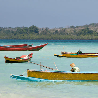 Andaman - Aqua Sea White Sand and Sailing Boats (with Frame)