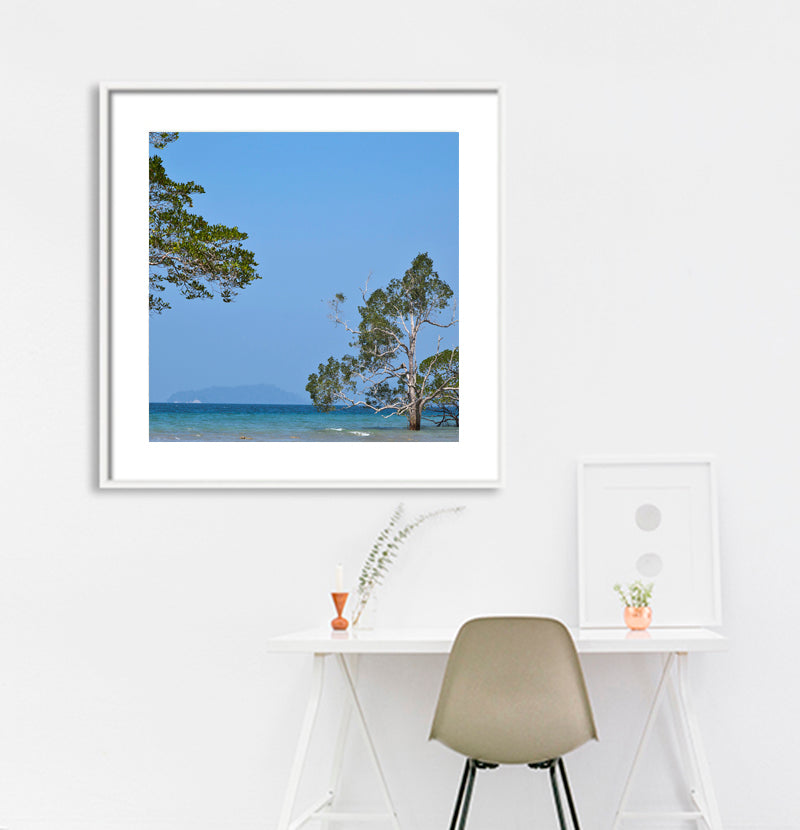 Andaman - Sea Scape with Trees (with Frame)