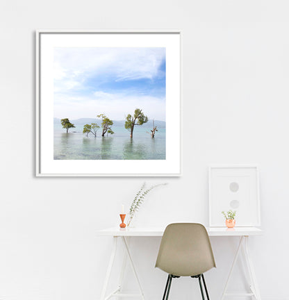 Andaman - Sea Scape with Trees (with Frame)