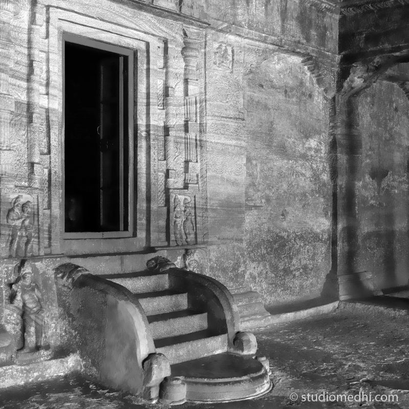 Indian Temples Fine Art Culture Carving Stone Black and White black&white B&W World Heritage Site BW Badami Caves mahavir