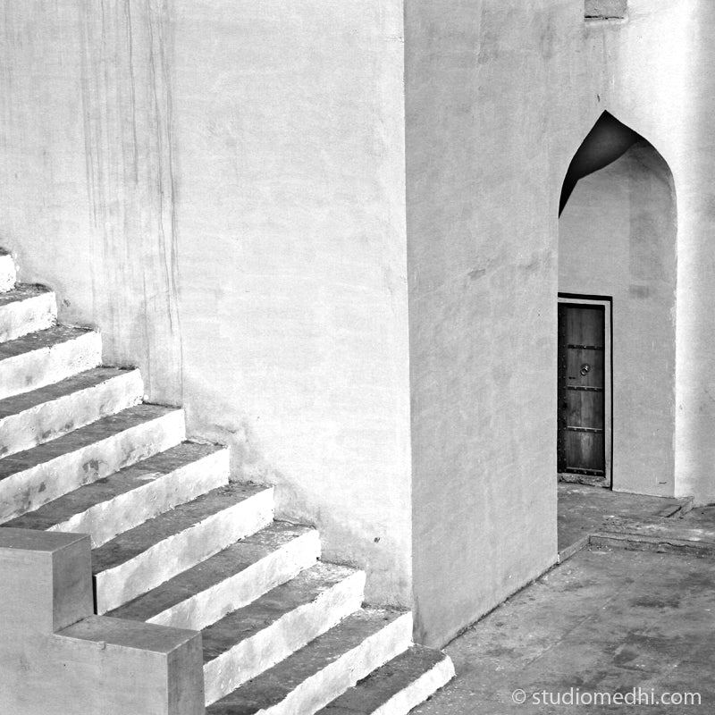 Rajasthan - The Jantar Mantar, Jaipur is a collection of 19 astronomical instruments. Rajasthan (_MG_4268 Rajasthan) The Jantar Mantar, Jaipur is a collection of 19 astronomical instruments built by the Rajput king Sawai Jai Singh II, the founder of Jaipur, Rajasthan. The monument was completed in 1734. It features the world's largest stone sundial, and is a UNESCO World Heritage site. It is near City Palace and Hawa Mahal.  This Fine Art Photograph is printed on Canvas.