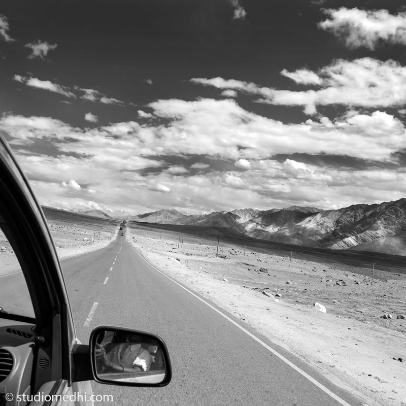 Kargil Leh Road. Ladakh is most famous for breathtaking landscapes, the crystal clear skies, the highest mountain passes, thrilling adventure activities, Buddhist Monasteries and festivals. (_MG_5760 Ladakh)   This Fine Art Photograph is printed on Canvas. 