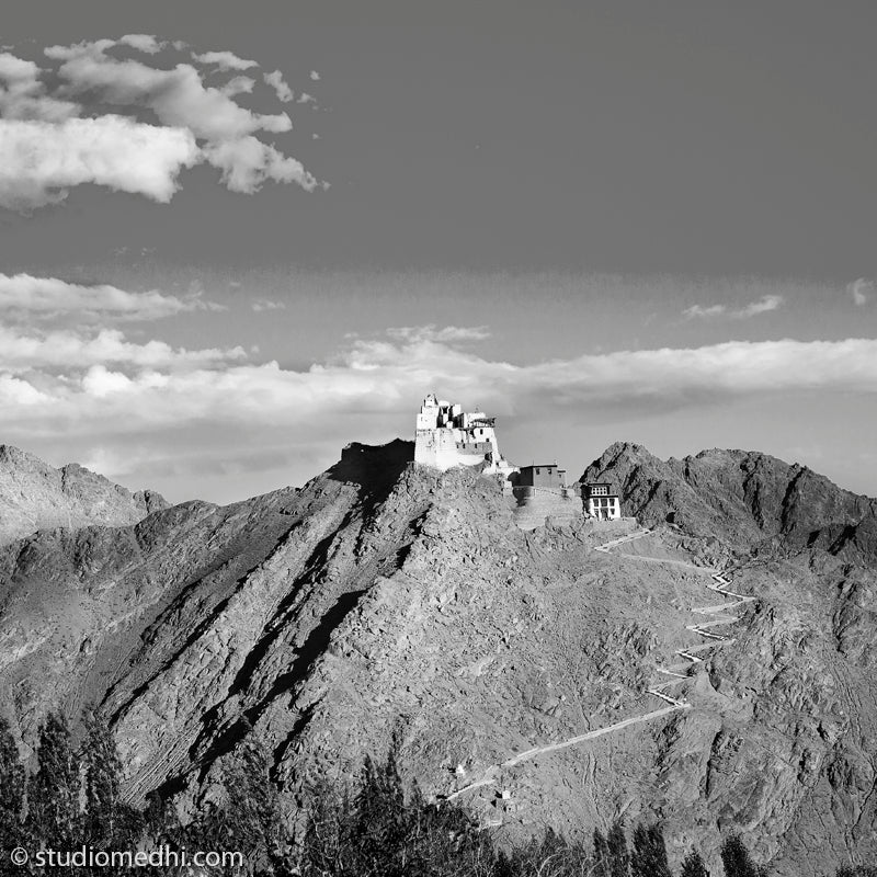 Ladakh - Sankar Gompa, Monastery, Leh. Ladakh is most famous for breathtaking landscapes, the crystal clear skies, the highest mountain passes, thrilling adventure activities, Buddhist Monasteries and festivals. (_MG_5796 Ladakh)   This Fine Art Photograph is printed on Canvas.